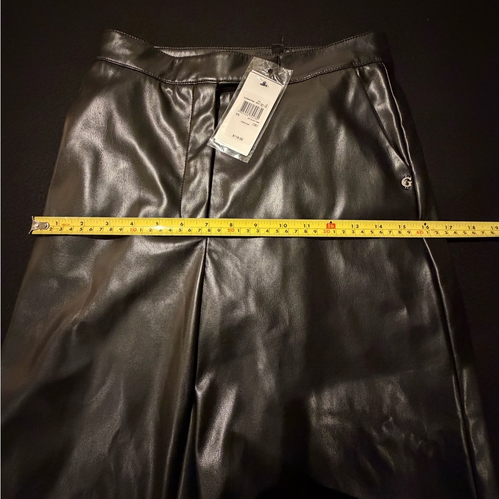 Guess Women's Jet Black Faux Leather  Vixen Pants Size XS NWT‎ - Picture 6 of 10